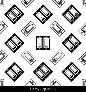 Switch Icon Seamless Pattern, Electrical Switch Vector Art Illustration Stock Vector