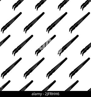 Tweezers Icon Seamless Pattern Vector Art Illustration Stock Vector