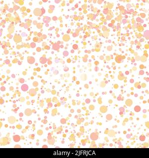 Abstract hand drown polka dots background. White dotted seamless pattern with rainbow circles. Template design for for Birthday, party holiday, banner Stock Vector