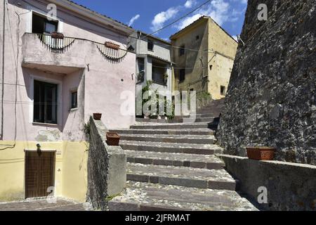 An old stairs in the one of the streets of Altomonte village, Calabria region, Italy Stock Photo