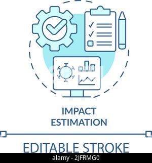 Impact estimation turquoise concept icon Stock Vector