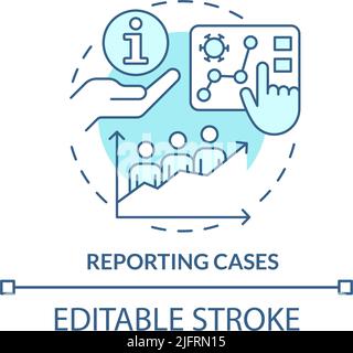 Reporting cases turquoise concept icon Stock Vector
