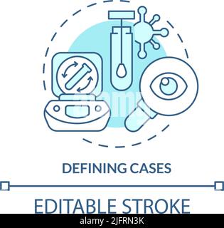 Defining cases turquoise concept icon Stock Vector