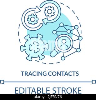 Tracing contacts turquoise concept icon Stock Vector