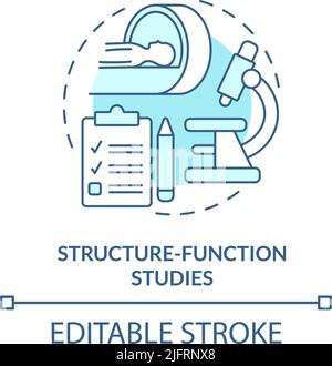 Structure function studies turquoise concept icon Stock Vector