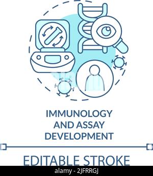 Immunology and assay development turquoise concept icon Stock Vector