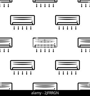 Air Conditioner Icon Seamless Pattern, Air Conditioner Vector Art Illustration Stock Vector