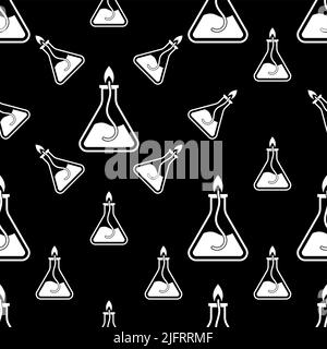 Bunsen Burner Icon,Laboratory Burner Seamless Pattern Vector Art Illustration Stock Vector