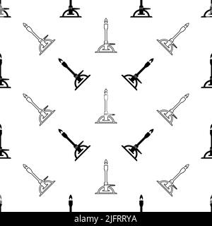 Bunsen Burner Icon,Laboratory Burner Seamless Pattern Vector Art Illustration Stock Vector