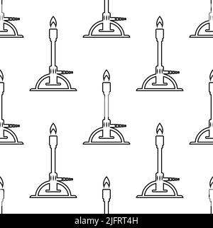 Bunsen Burner Icon,Laboratory Burner Seamless Pattern Vector Art Illustration Stock Vector