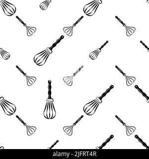 Beater Icon, Whisk Icon Seamless Pattern Vector Art Illustration Stock Vector