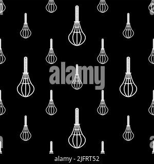 Beater Icon, Whisk Icon Seamless Pattern Vector Art Illustration Stock Vector