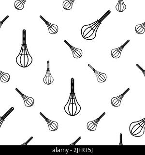 Beater Icon, Whisk Icon Seamless Pattern Vector Art Illustration Stock Vector