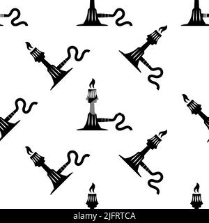 Bunsen Burner Icon,Laboratory Burner Seamless Pattern Vector Art Illustration Stock Vector