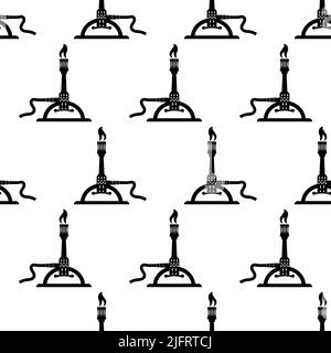 Bunsen Burner Icon,Laboratory Burner Seamless Pattern Vector Art Illustration Stock Vector