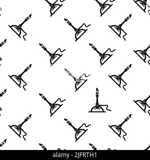 Bunsen Burner Icon,Laboratory Burner Seamless Pattern Vector Art Illustration Stock Vector