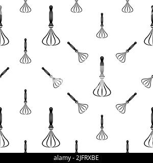 Beater Icon, Whisk Icon Seamless Pattern Vector Art Illustration Stock Vector