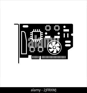 Expansion Card Icon, Add-On Card Icon Vector Art Illustration Stock Vector