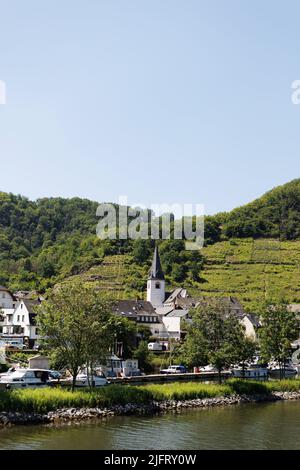 A pretty town on the Mosel River, Germany Stock Photo