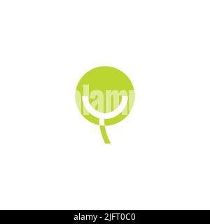 letter y simple green tree garden simple geometric logo vector Stock Vector