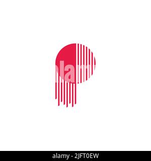 letter p stripes motion design logo vector Stock Vector