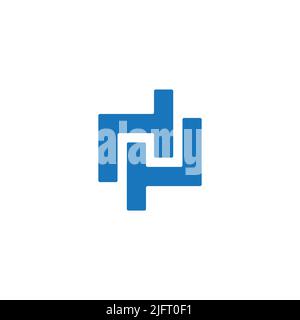 letter hy or yh simple geometric line logo vector Stock Vector