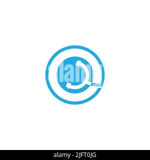 circle old phone line abstract geometric logo vector Stock Vector