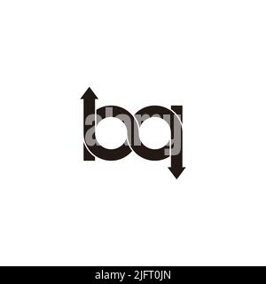 letter bq opposite arrows infinity line logo vector Stock Vector