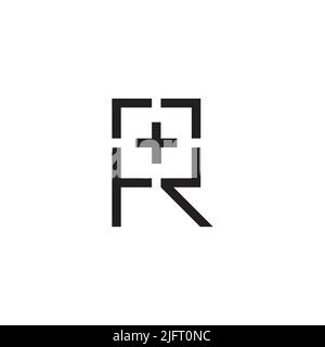 letter r plus medical simple geometric line logo vector Stock Vector