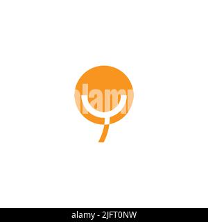 letter y smile sun abstract simple logo vector Stock Vector