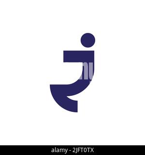 letter jr simple linked geometric line logo vector Stock Vector