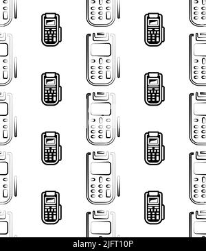 Pos Terminal Icon Seamless Pattern Vector Art Illustration Stock Vector