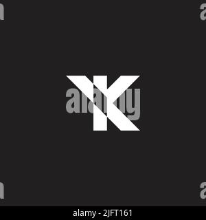 letter yk simple motion geometric line logo vector Stock Vector