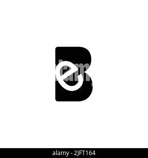 letter be simple negative space logo vector Stock Vector