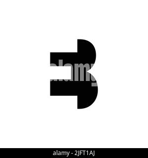 letter eb abstract simple geometric logo vector Stock Vector