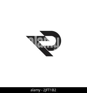 letter p d arrow simple geometric line logo vector Stock Vector