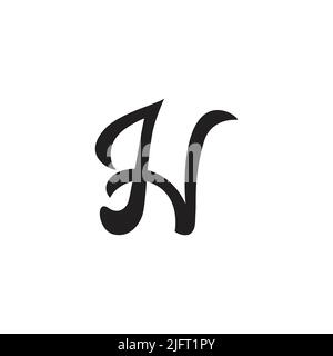 letter jn simple curves line abstract logo vector Stock Vector