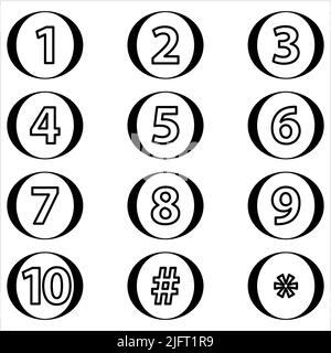 Number Center Aligned Inside Circle One To Ten Vector Art Illustration Stock Vector