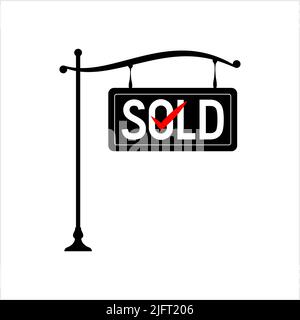 Sold Signage Icon, Sold Out Signage Vector Art Illustration Stock ...