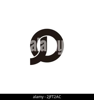 letter jd simple linked overlapping round geometric logo vector Stock Vector