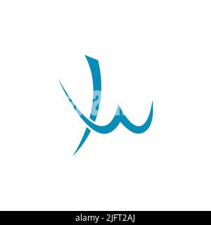 letter lw simple abstract curves line logo vector Stock Vector