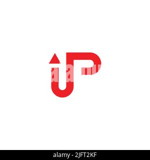 letter up arrow up simple geometric logo vector Stock Vector