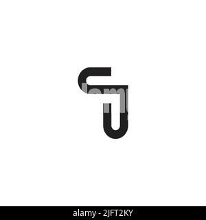 letter cj simple loop geometric line logo vector Stock Vector