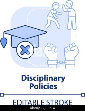 Disciplinary policies light blue concept icon Stock Vector