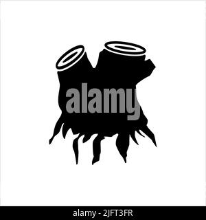 Tree Stump Icon, Tree Stump Vector Art Illustration Stock Vector