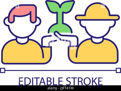 Garden partners RGB color icon Stock Vector