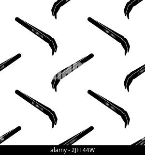 Tweezers Icon Seamless Pattern Vector Art Illustration Stock Vector