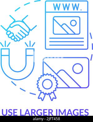 Use larger images blue gradient concept icon Stock Vector