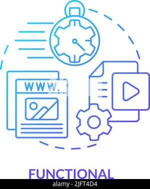 Functional blue gradient concept icon Stock Vector