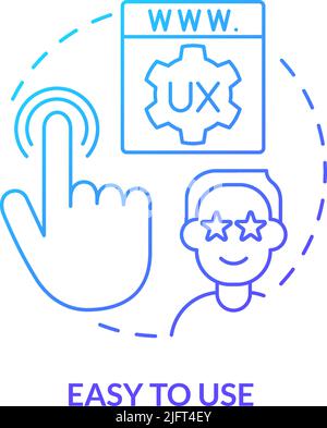Easy to use blue gradient concept icon Stock Vector